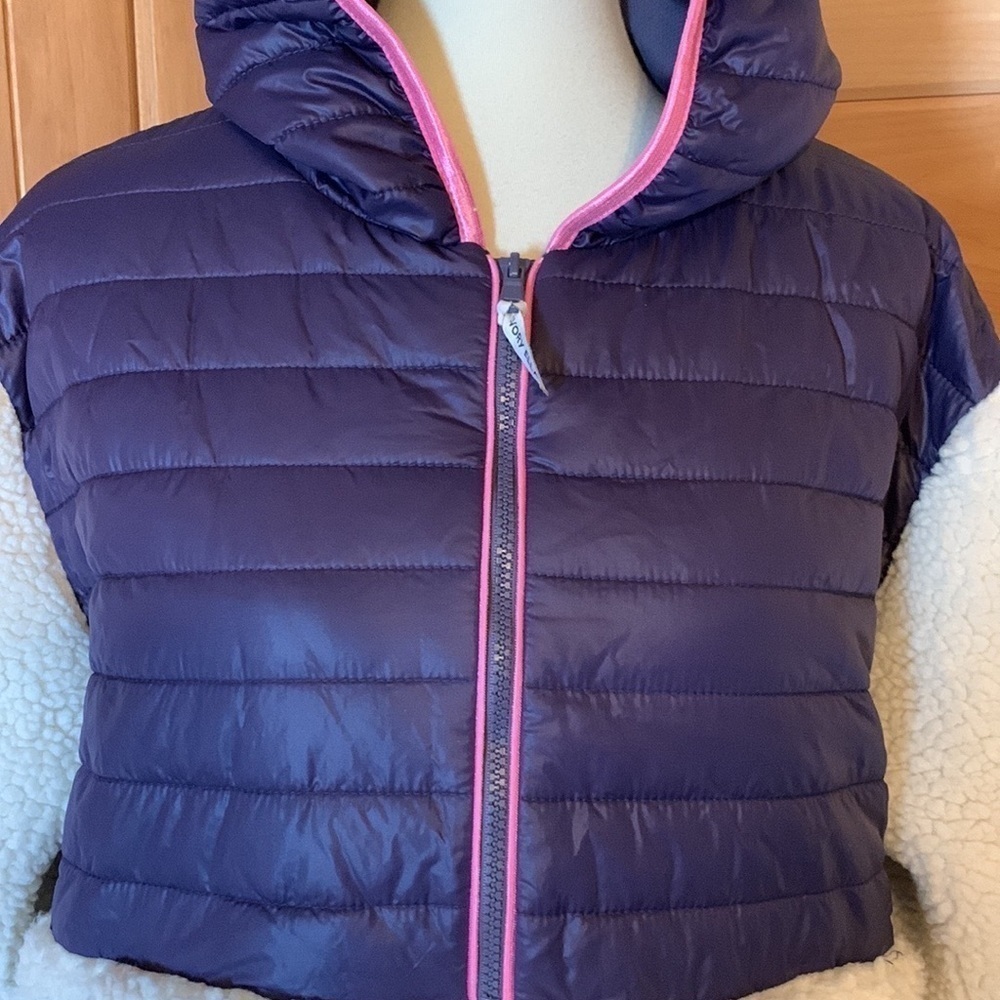Ivory Ella Sherpa and puffer hooded jacket 1/4 zip Size XL - Picture 3 of 15